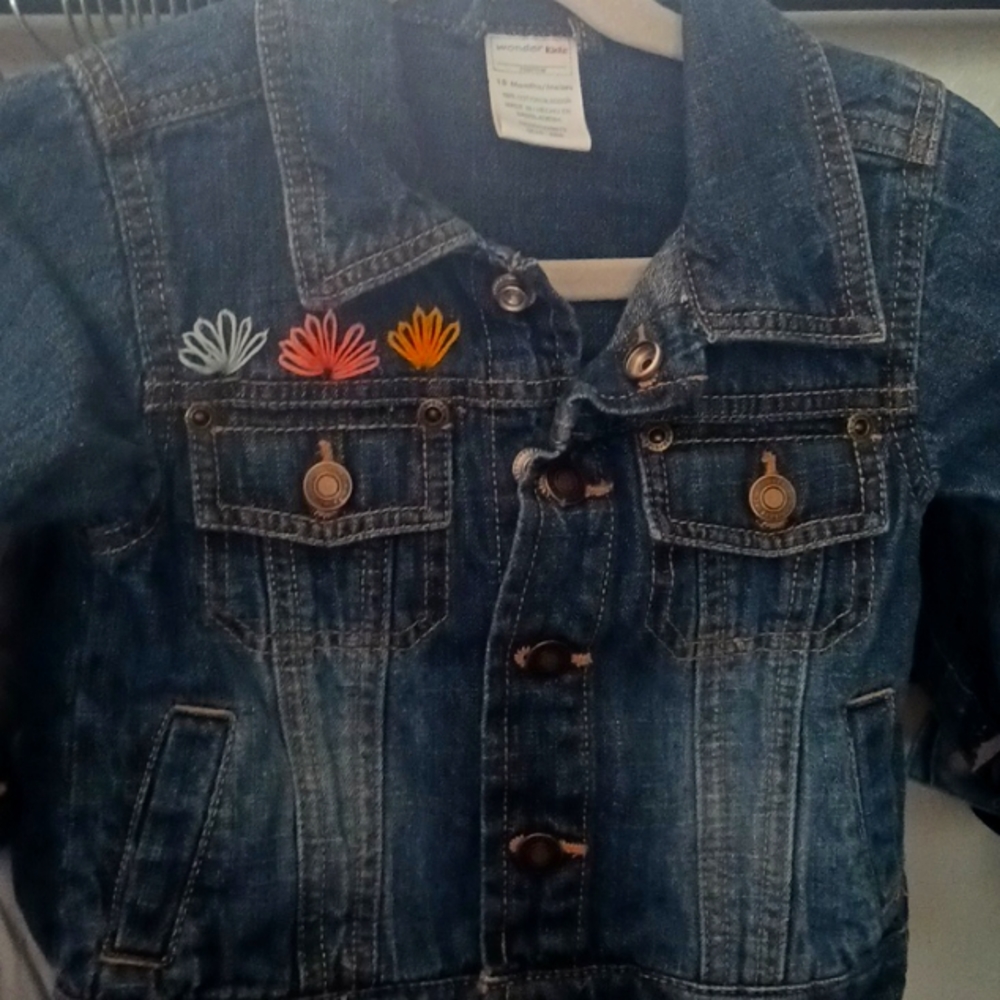 Jean jacket hand embroidered